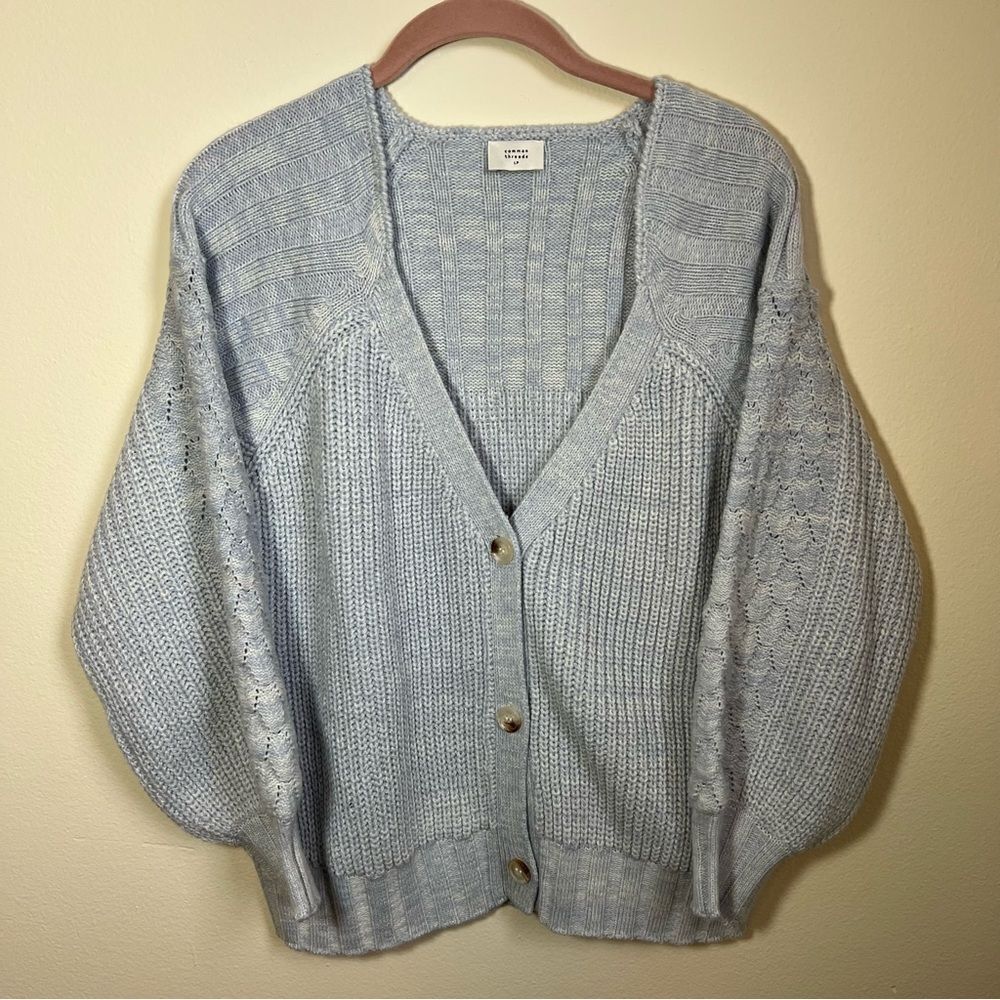 ✨ Common Threads Women’s Light Blue Cardigan Sweater Large Petite